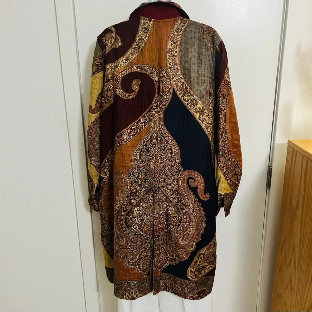 Mirasol Full Length Duster Beautiful Multicolor Jacket Sz: L - Picture 3 of 10